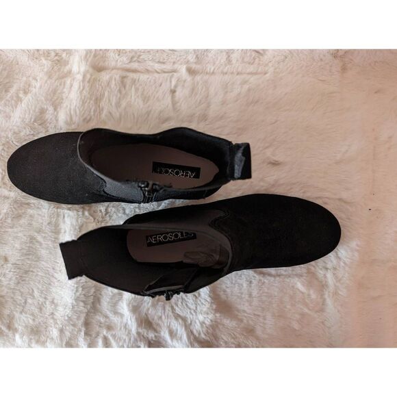 NIB Aerosoles Madison Chelsea Boot Black Suede Leather Size 7 - Picture 11 of 12